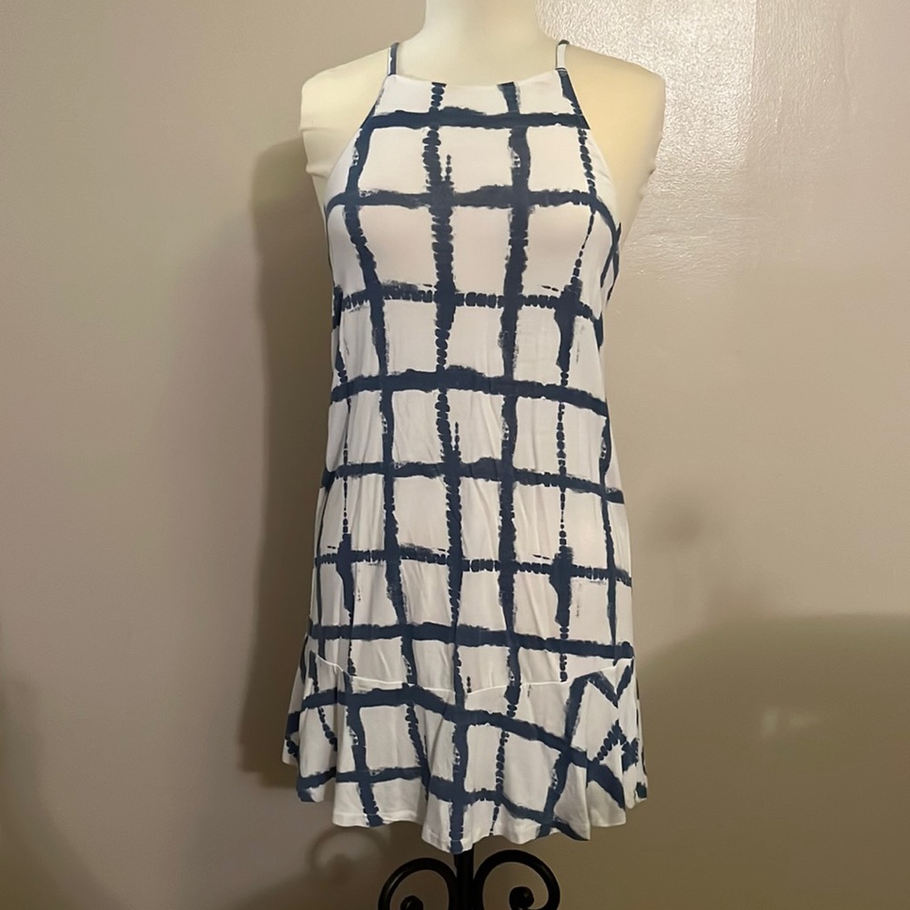 RVCA ruffle, high neck mini dress